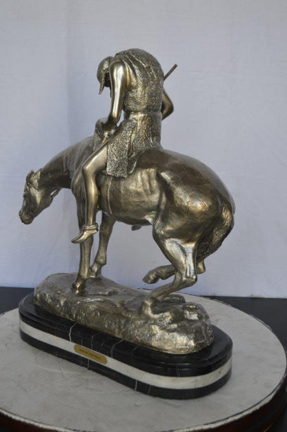 End of the Trail silver finish-James Fraser statue -  Size: 19"L x 9"W x 22"H.