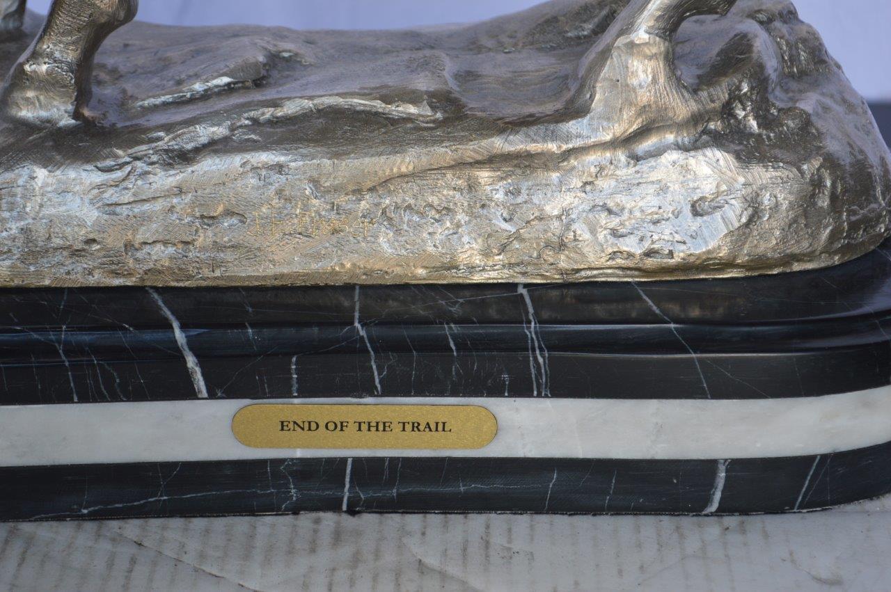 End of the Trail silver finish-James Fraser statue -  Size: 19"L x 9"W x 22"H.
