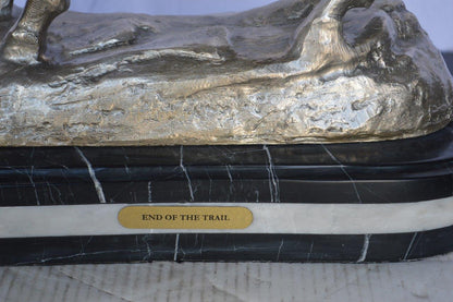 End of the Trail silver finish-James Fraser statue -  Size: 19"L x 9"W x 22"H.