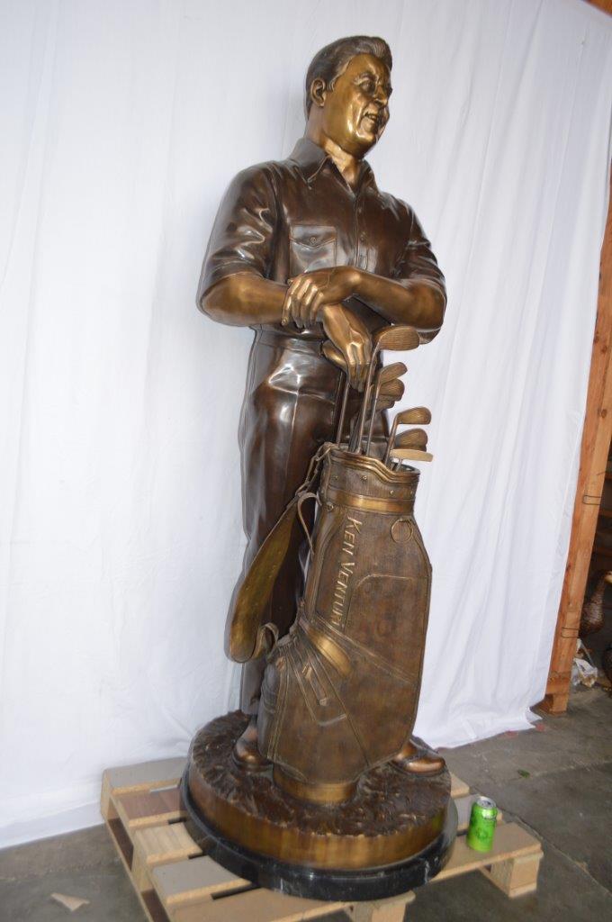 Golfer Ken Venturi Giant Bronze Statue -  Size: 32"L x 30"W x 80"H.