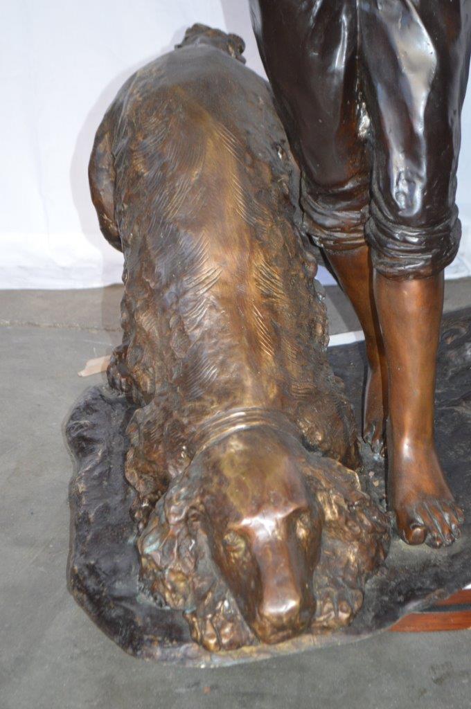 Mailbox - Boy Reading a Letter Bronze Statue -  Size: 33"L x 36"W x 54"H.