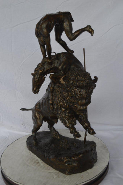 Buffalo Horse by Remington medium sz bronze statue -  Size: 21"L x 13"W x 29"H.