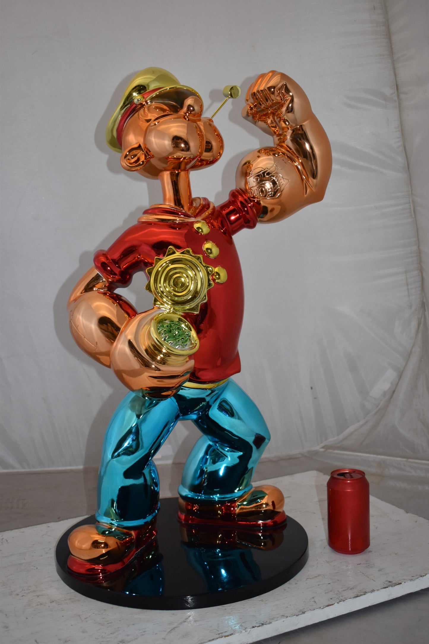 Popeye with Red shirt Resin Statue Size: 18" x 16" x 31"H