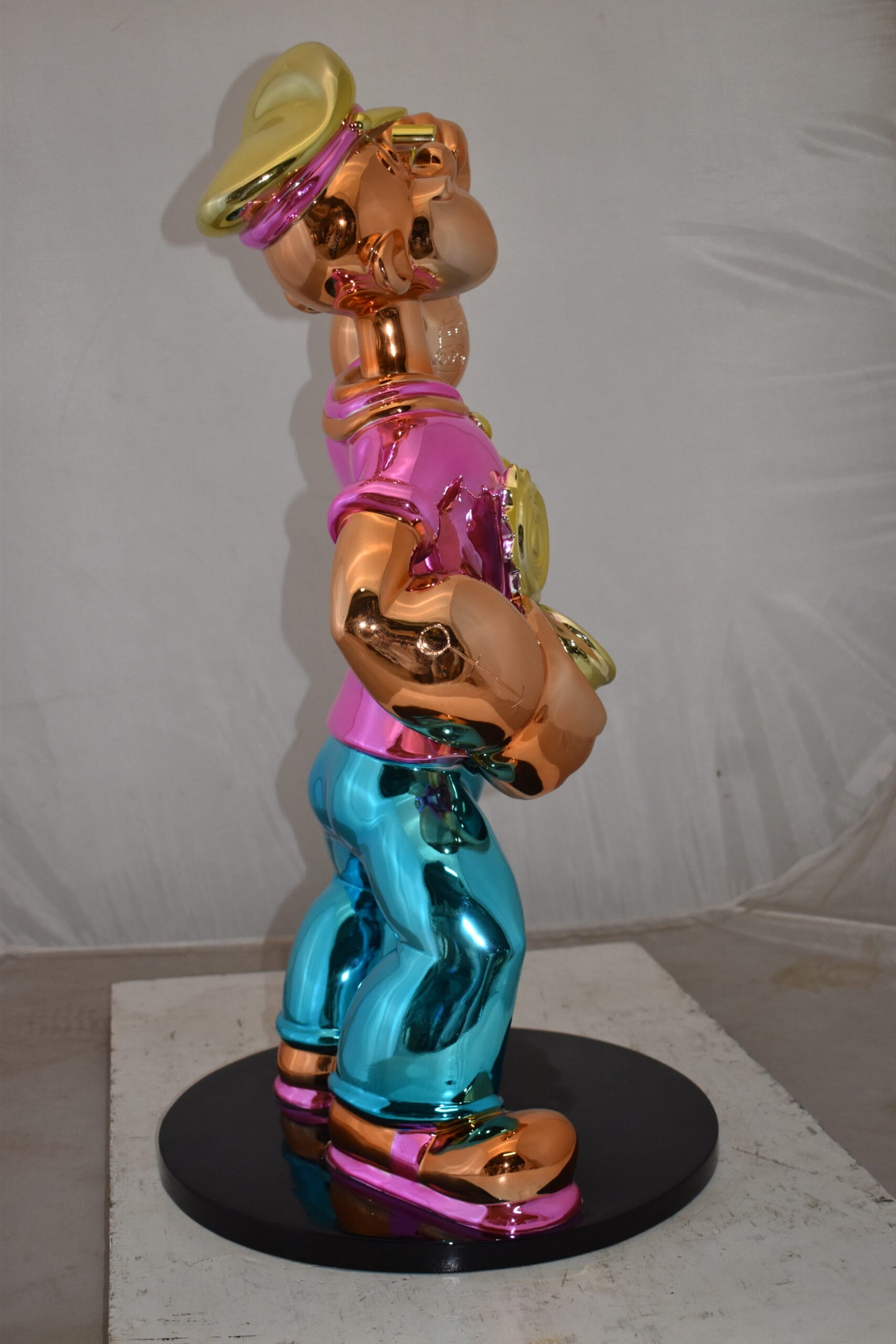 Popeye with Pink shirt Resin Statue Size: 18" x 16" x 31"H