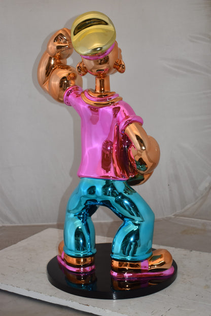 Popeye with Pink shirt Resin Statue Size: 18" x 16" x 31"H