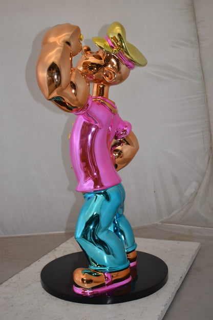 Popeye with Pink shirt Resin Statue Size: 18" x 16" x 31"H