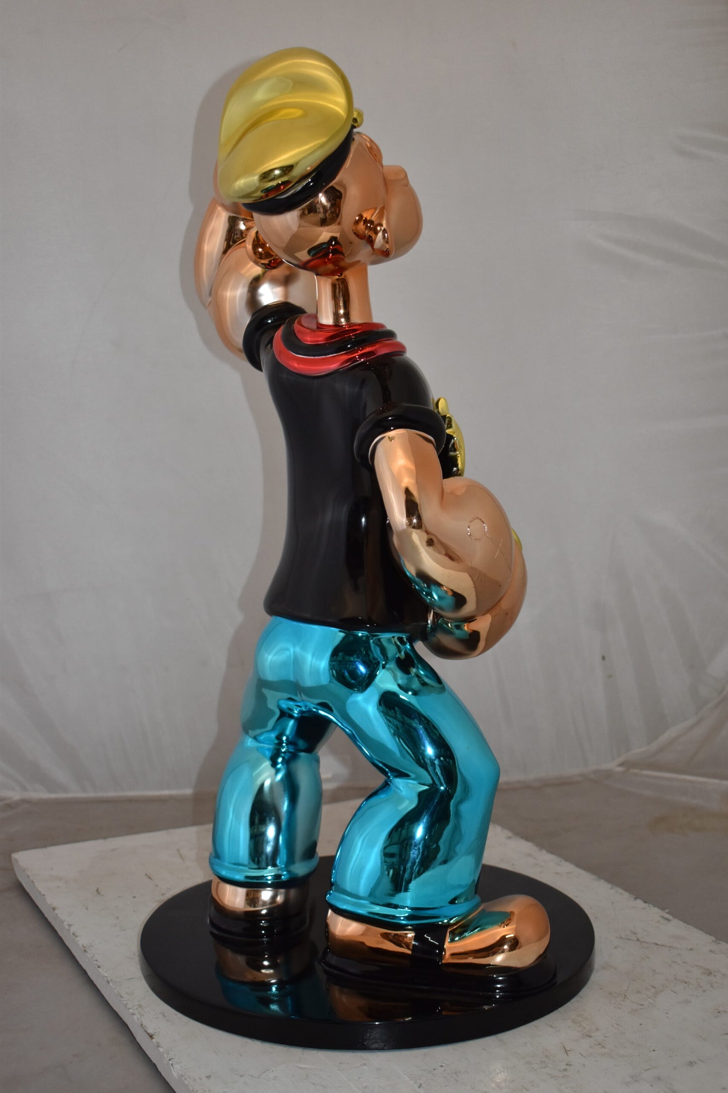 Popeye with Black shirt Resin Statue Size: 18" x 16" x 31"H