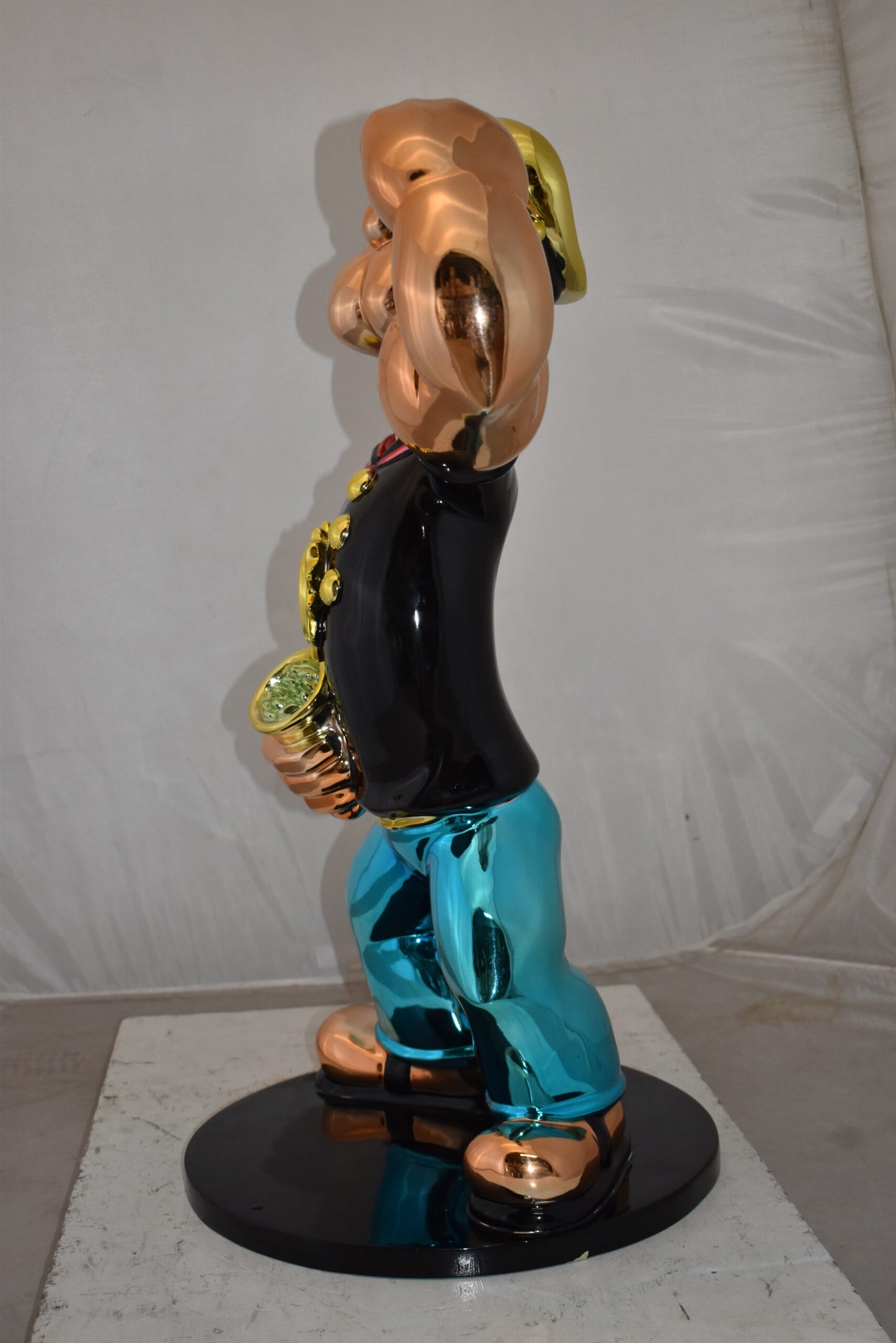 Popeye with Black shirt Resin Statue Size: 18" x 16" x 31"H