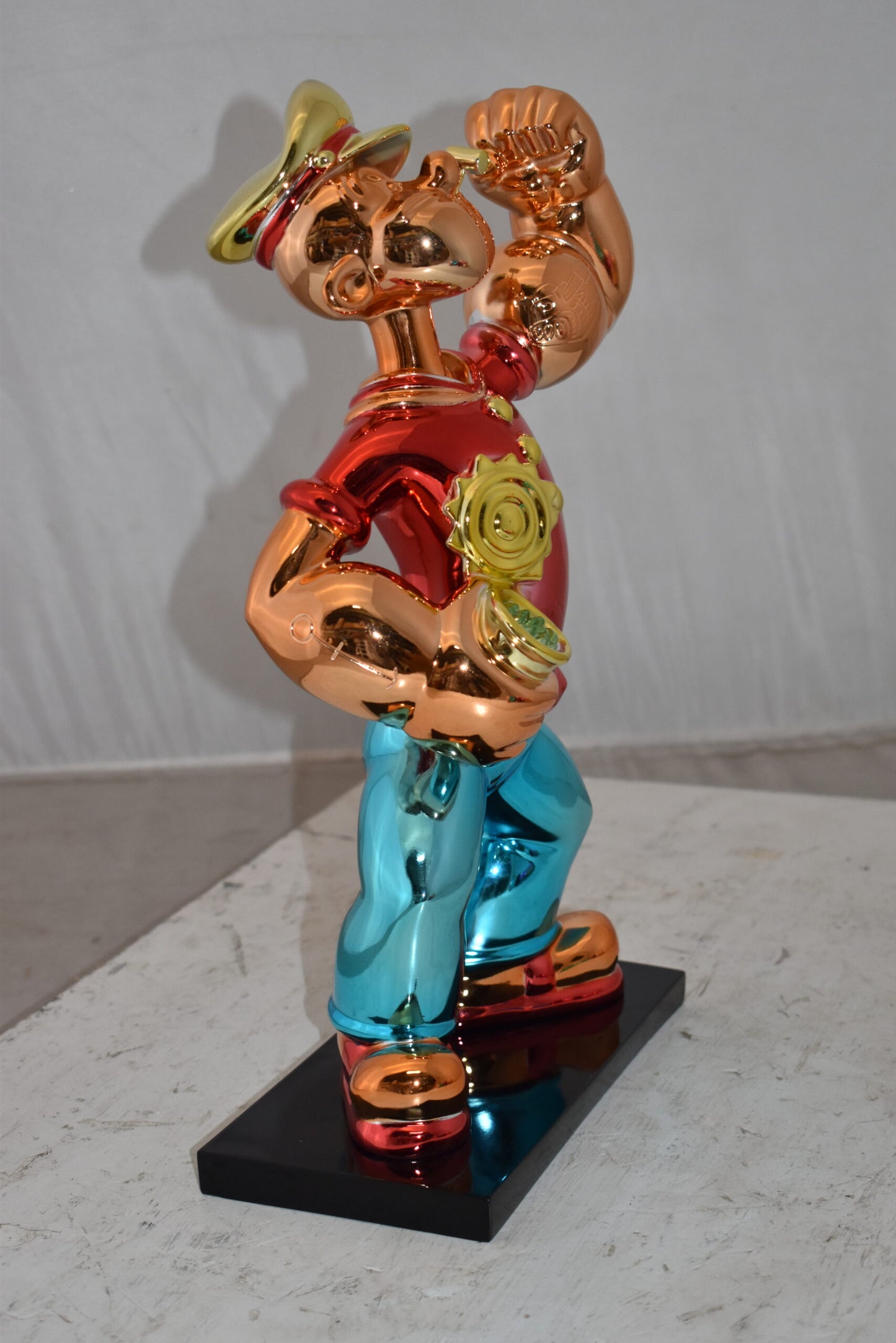 Iconic Red Popeye smaller Resin Statue  Size: 11" x 6" x 17"H
