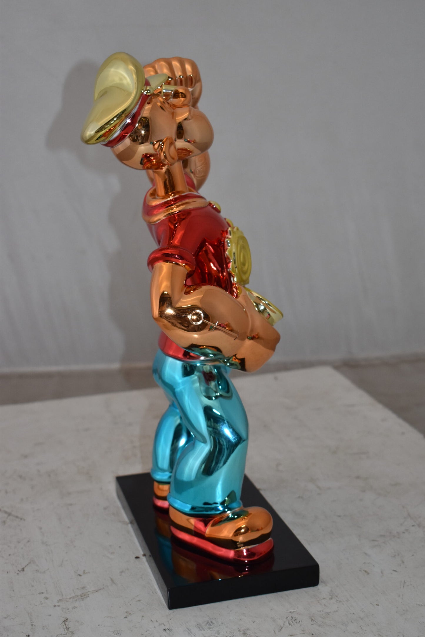 Iconic Red Popeye smaller Resin Statue  Size: 11" x 6" x 17"H