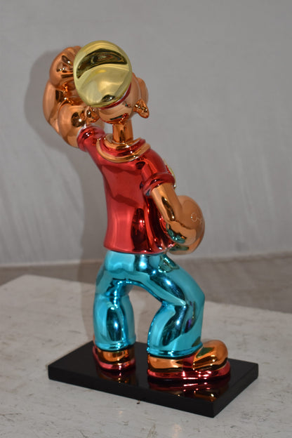 Iconic Red Popeye smaller Resin Statue  Size: 11" x 6" x 17"H