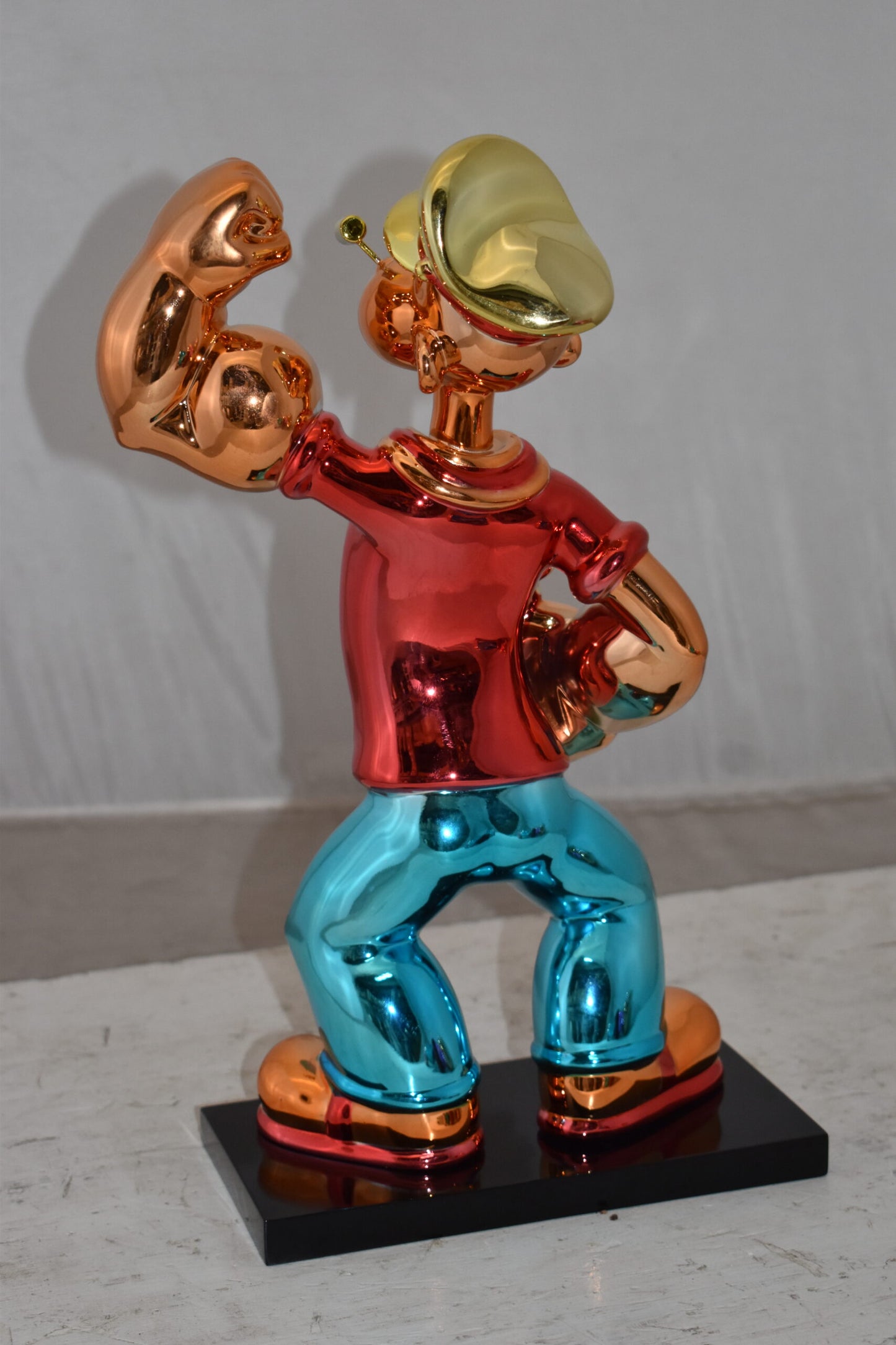Iconic Red Popeye smaller Resin Statue  Size: 11" x 6" x 17"H