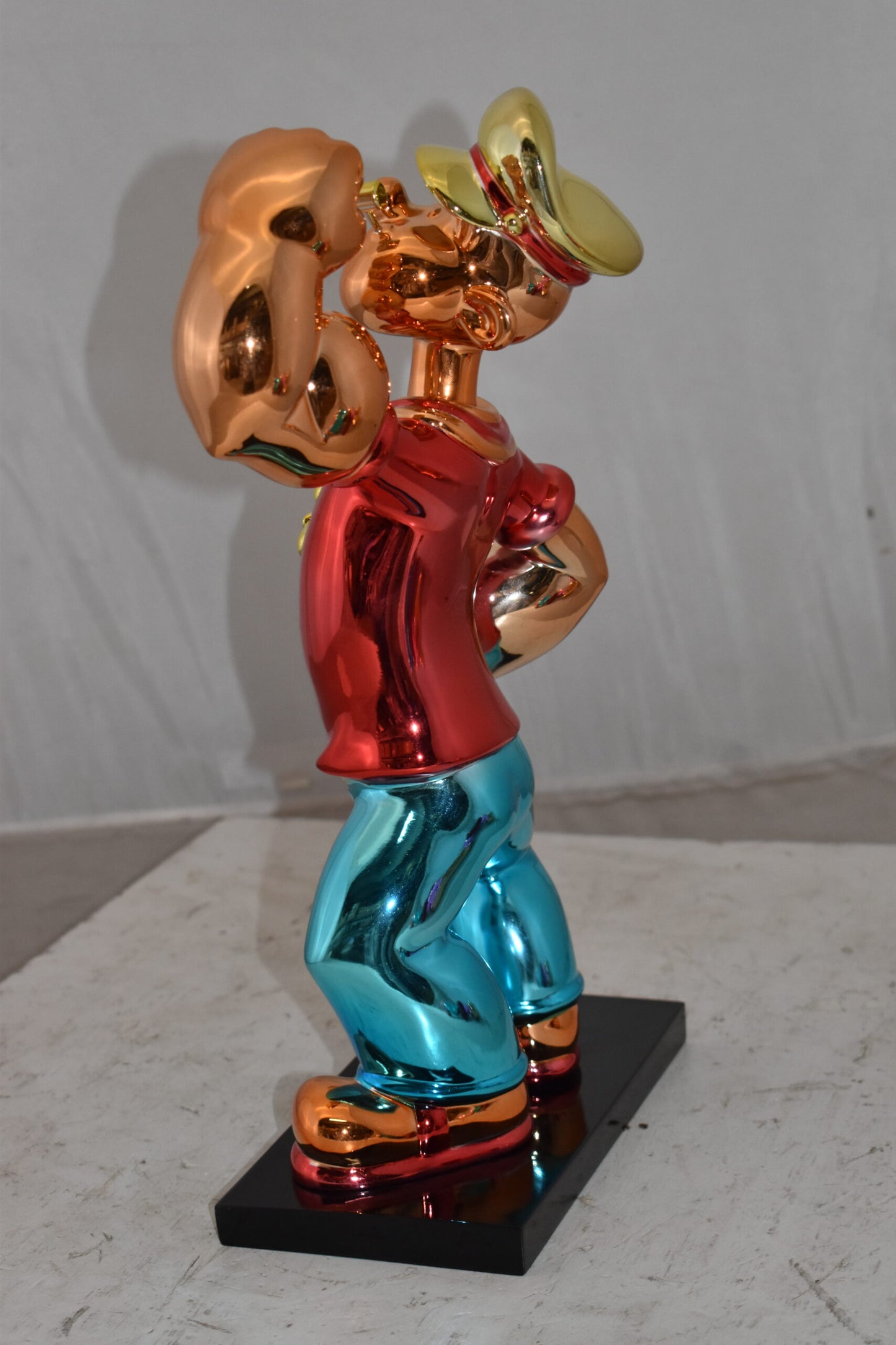 Iconic Red Popeye smaller Resin Statue  Size: 11" x 6" x 17"H
