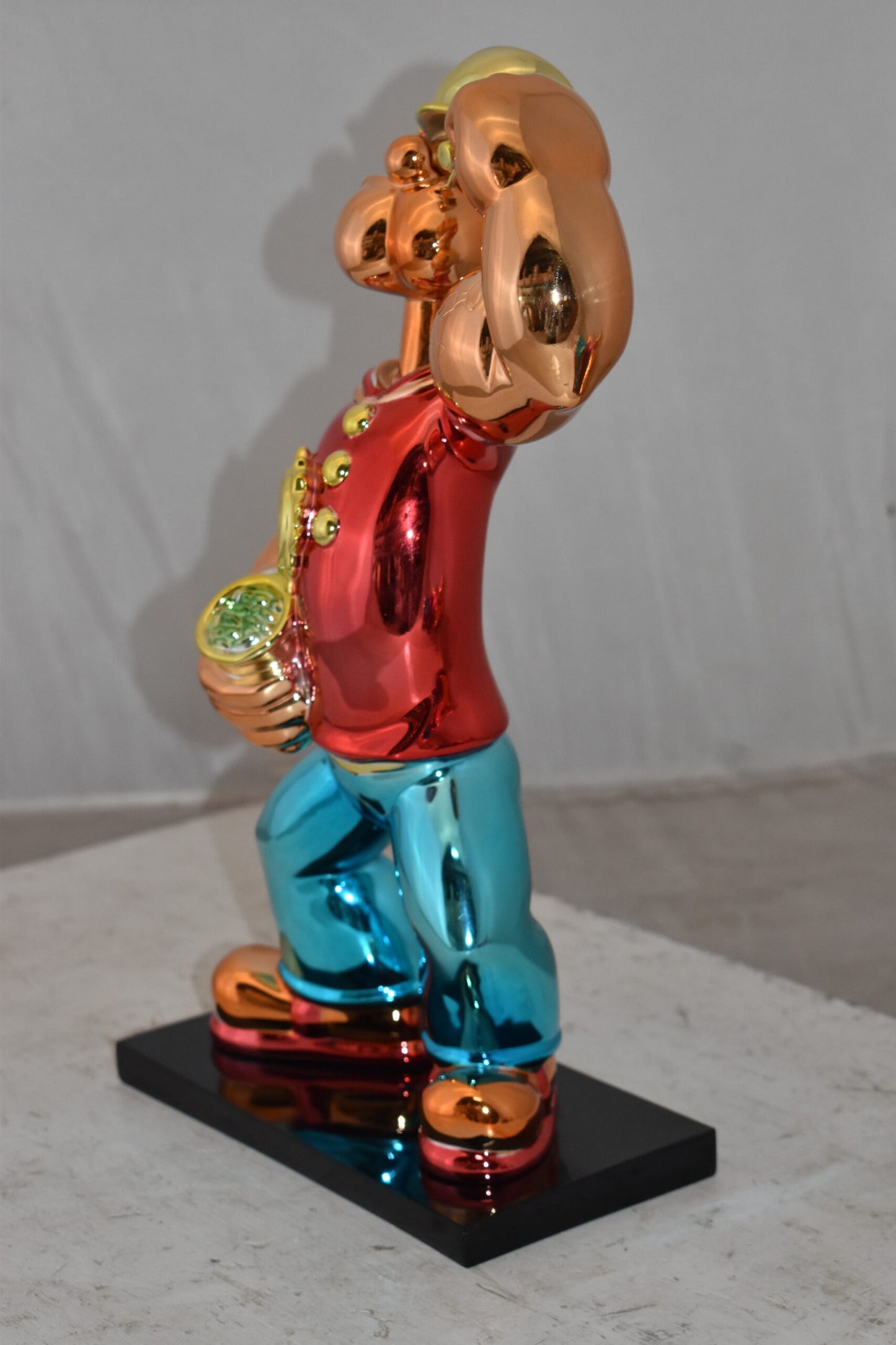 Iconic Red Popeye smaller Resin Statue  Size: 11" x 6" x 17"H