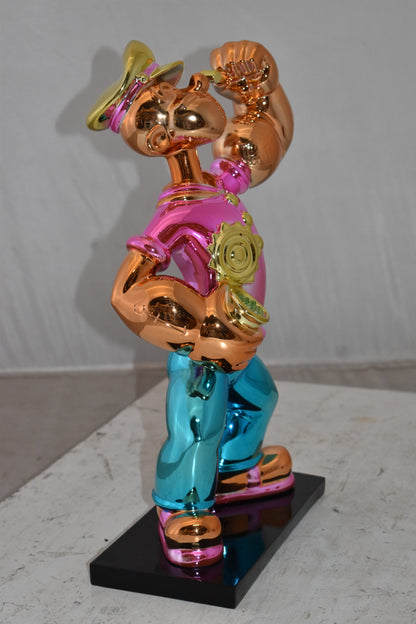 Iconic Pink Popeye smaller Resin Statue  Size: 11" x 6" x 17"H