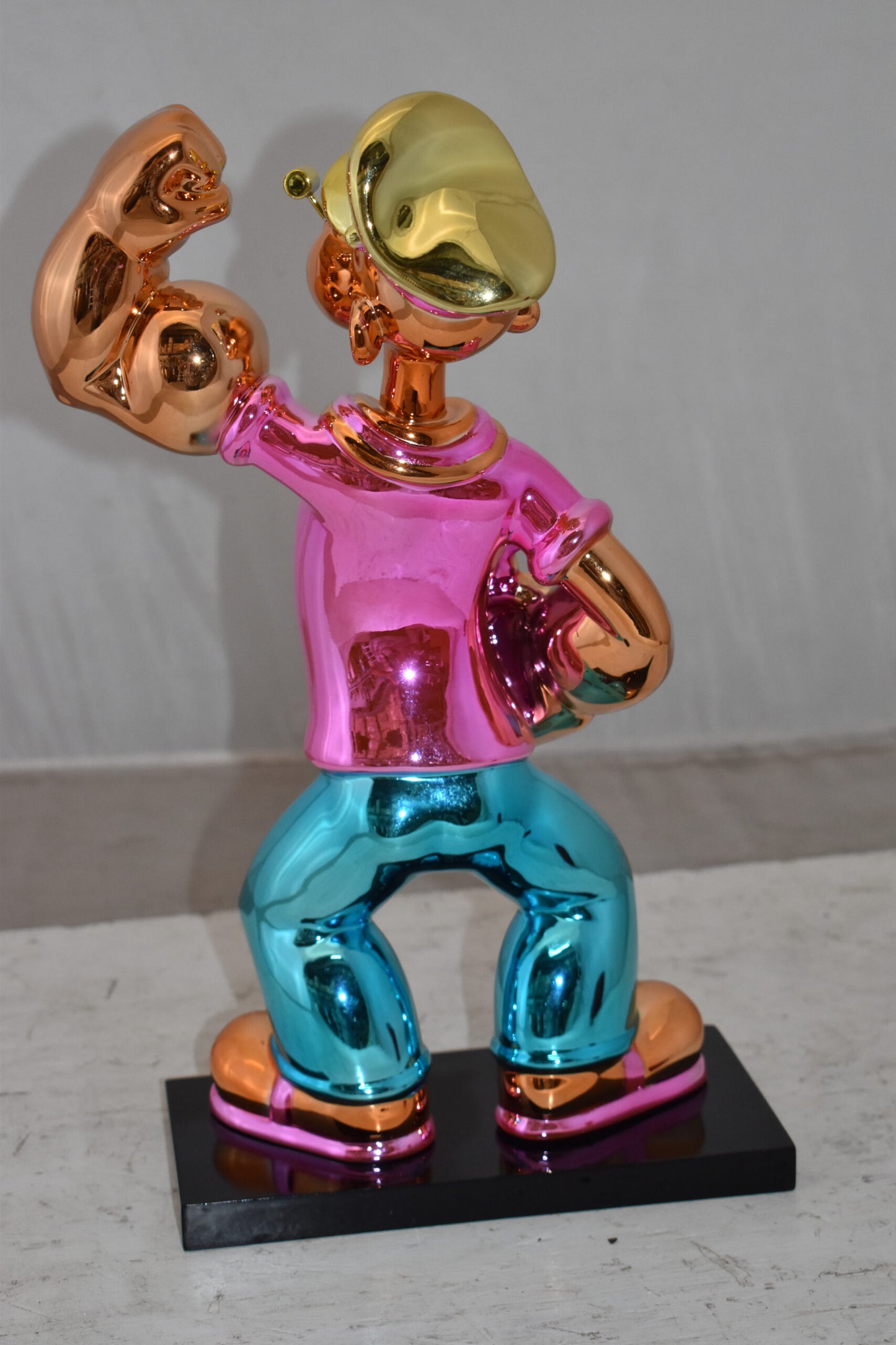 Iconic Pink Popeye smaller Resin Statue  Size: 11" x 6" x 17"H