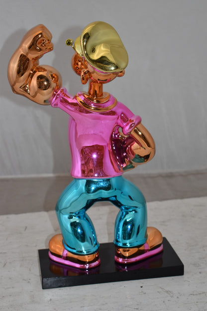 Iconic Pink Popeye smaller Resin Statue  Size: 11" x 6" x 17"H