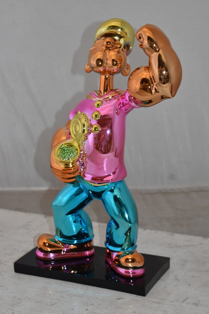 Iconic Pink Popeye smaller Resin Statue  Size: 11" x 6" x 17"H