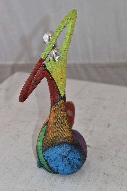 Multicolor Stretching Woman Resin Statue Size: 5" x 4" x 10"H