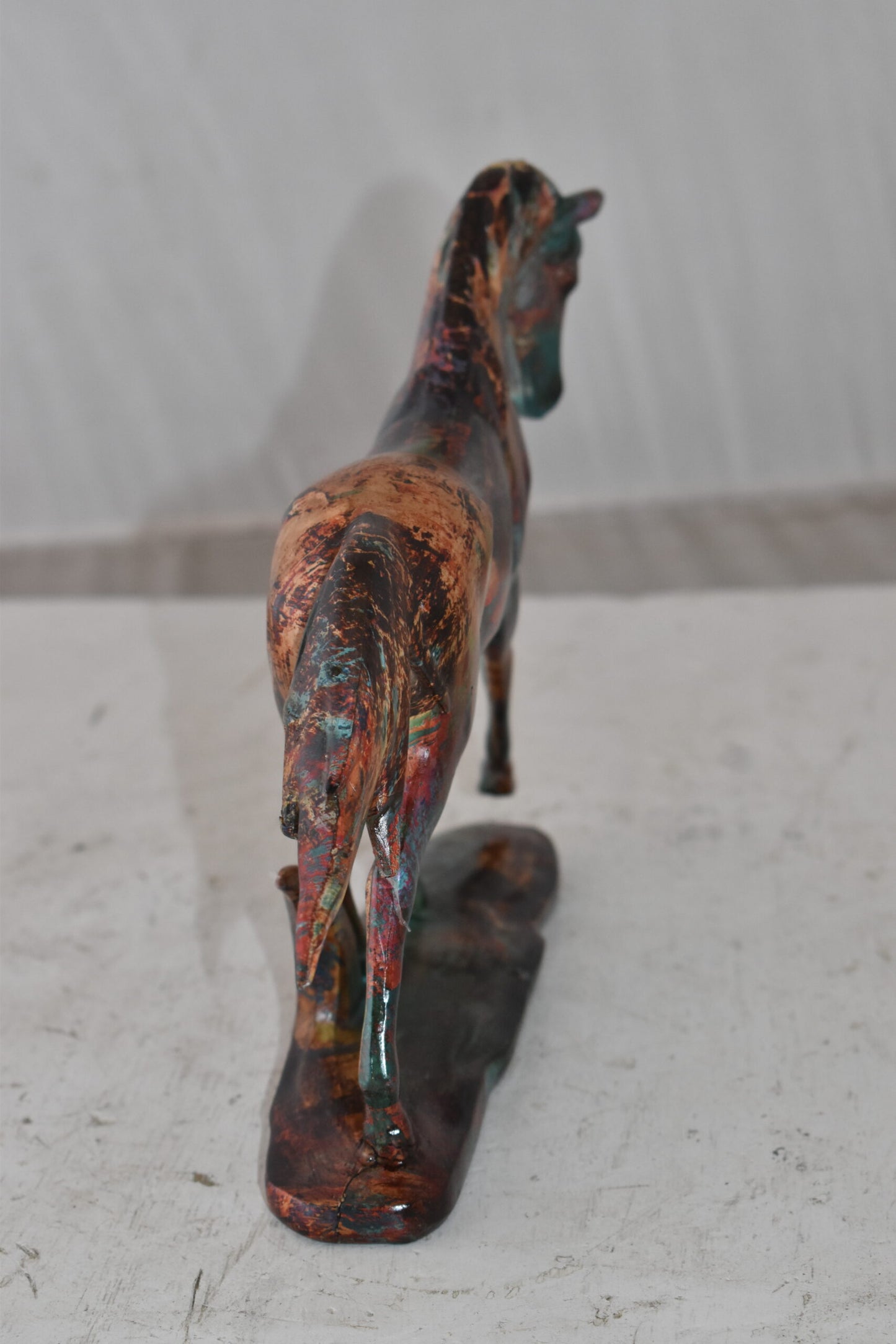 Small Varicolored Roaming Horse Resin Statue Size: 13" x 3" x 8"H