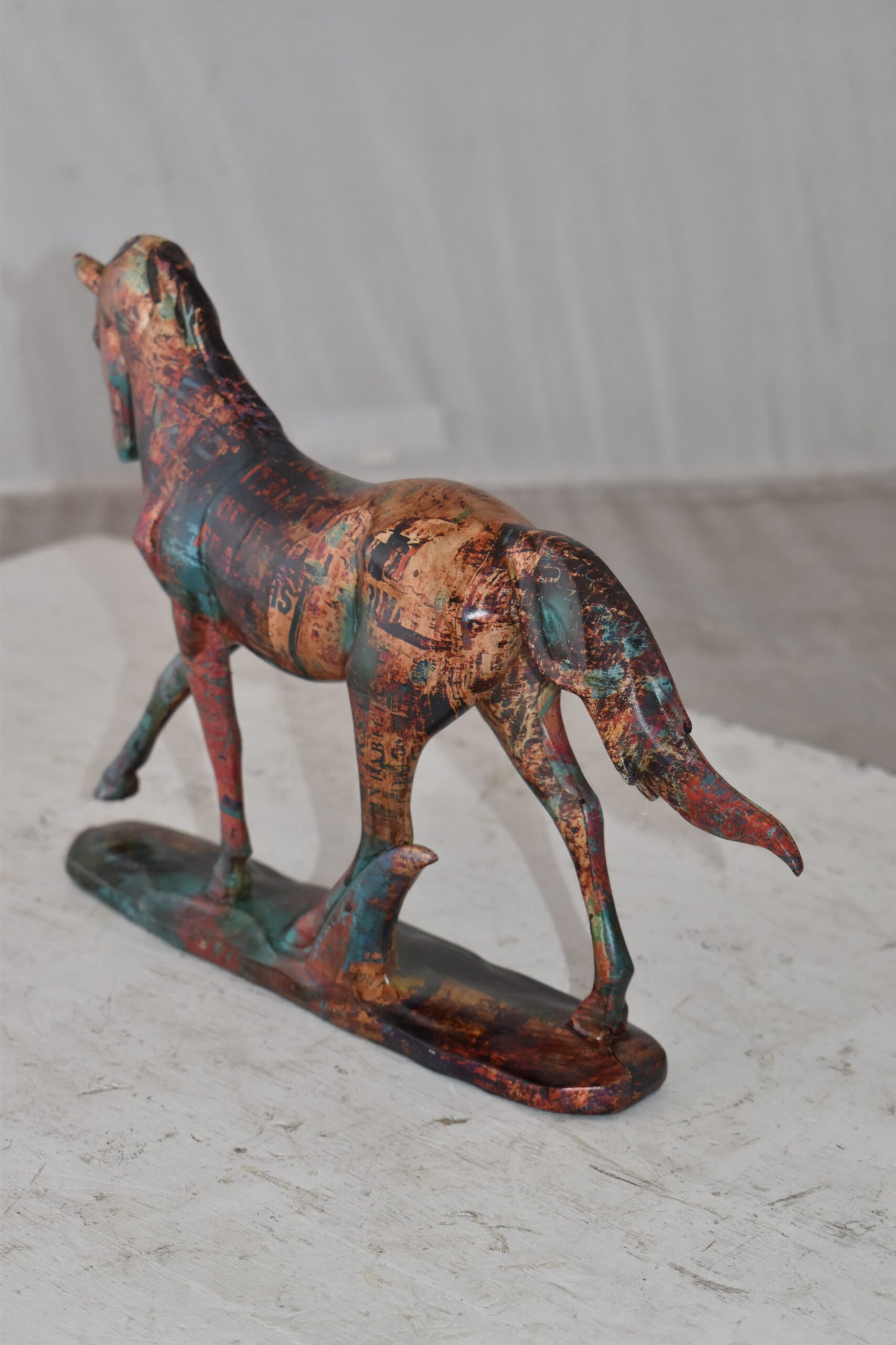 Small Varicolored Roaming Horse Resin Statue Size: 13" x 3" x 8"H