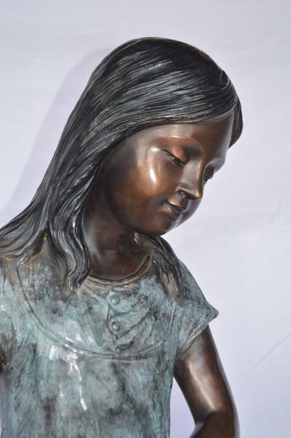 Girl gardening bronze statue - fountain -  Size: 27"L x 14"W x 41"H.