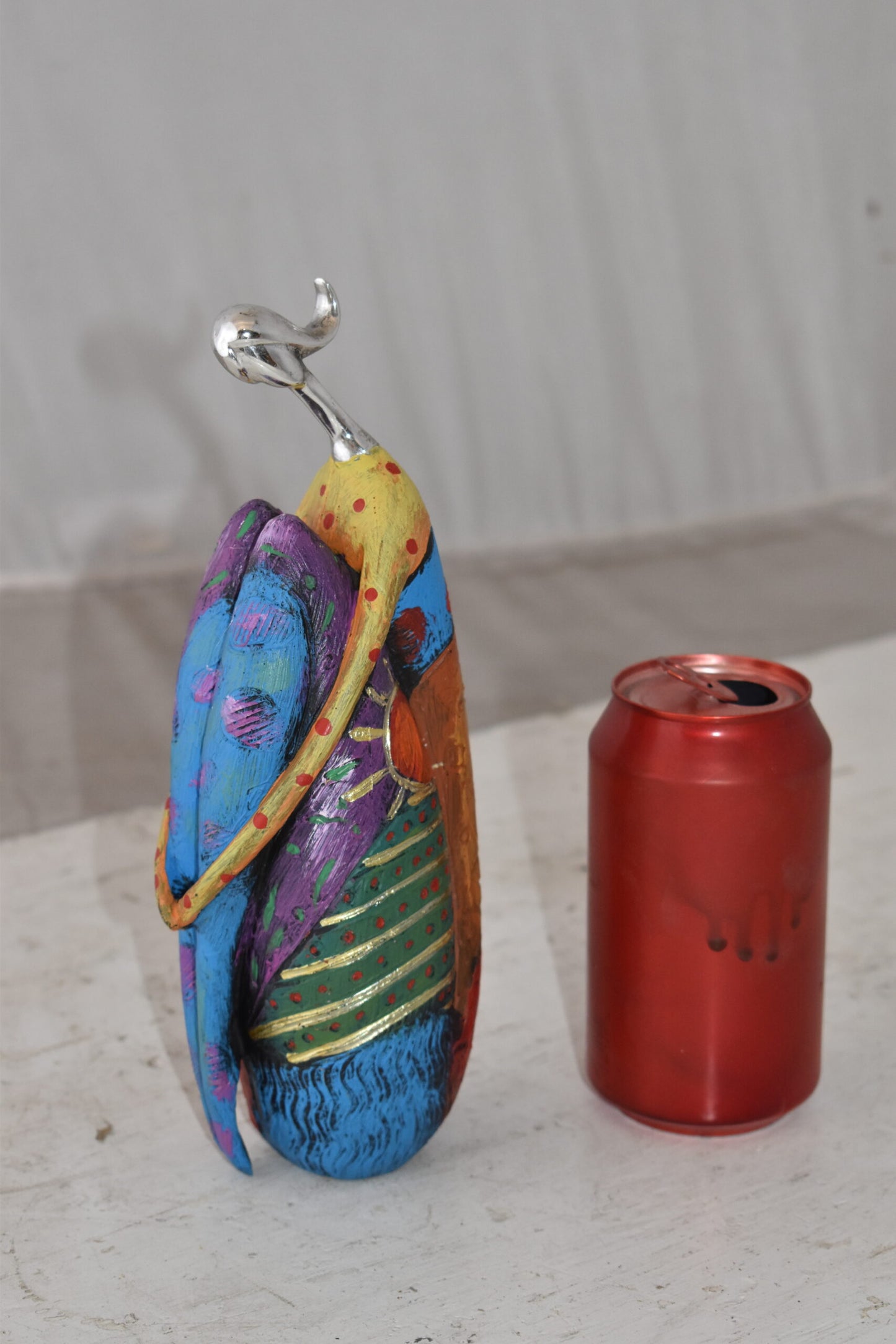 Cradled Woman with Silver Head Resin Statue Size: 3" x 3" x 10"H