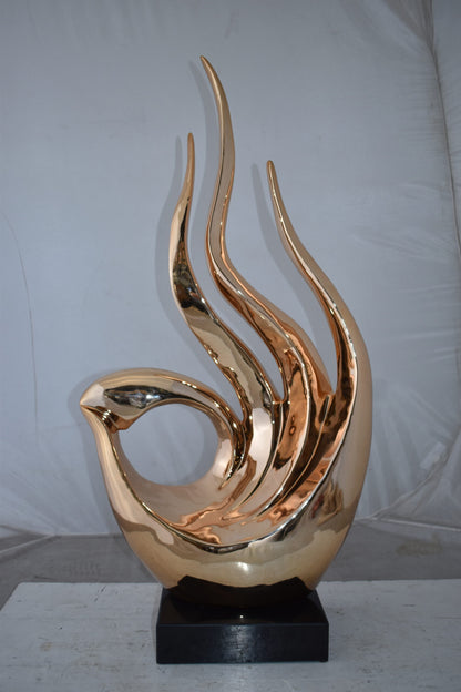 Eclectic Rose Gold Resin Statue  Size: 19" x 11" x 36"H