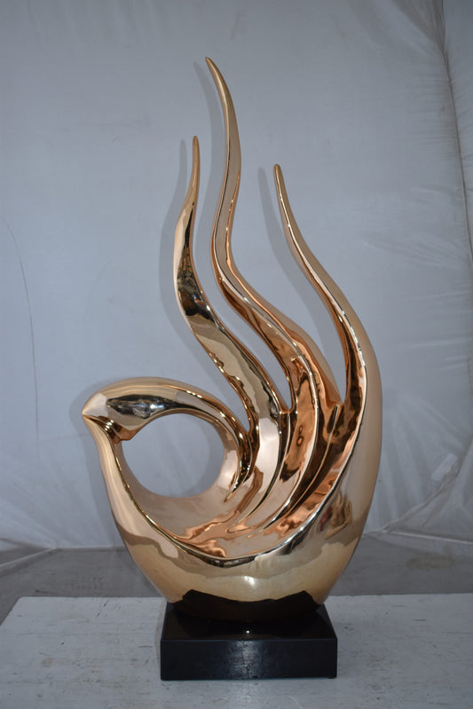 Eclectic Rose Gold Resin Statue  Size: 19" x 11" x 36"H