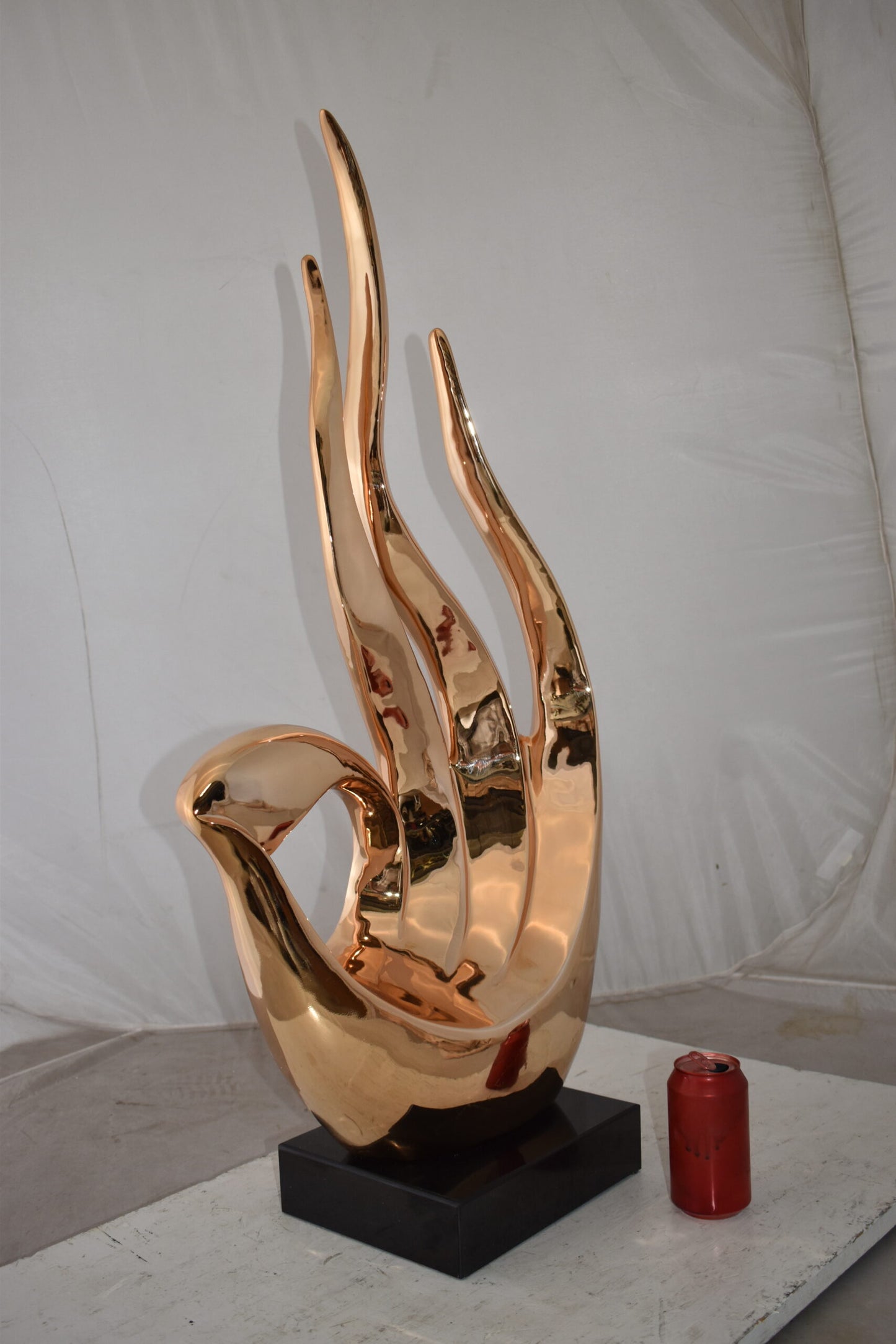 Eclectic Rose Gold Resin Statue  Size: 19" x 11" x 36"H