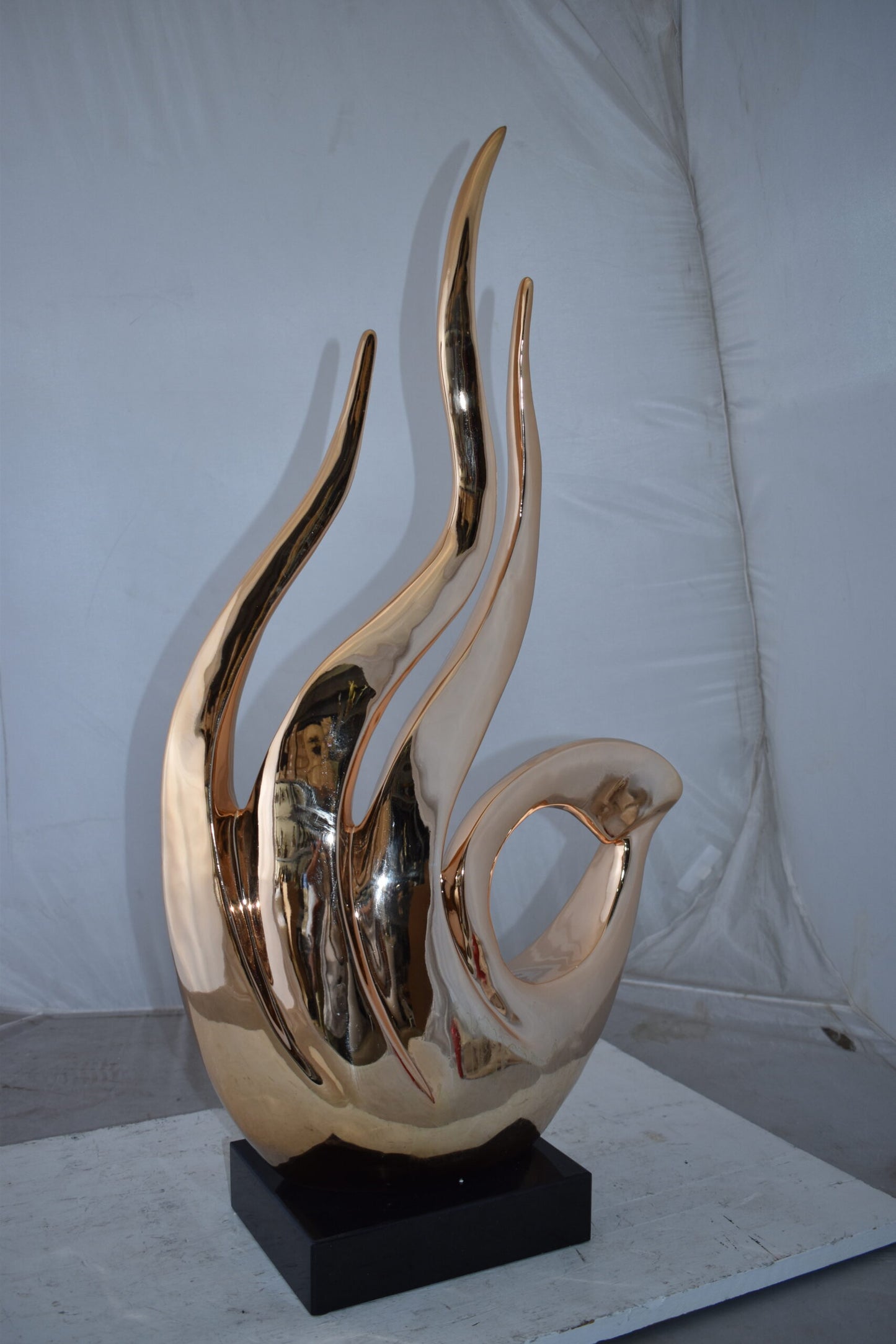 Eclectic Rose Gold Resin Statue  Size: 19" x 11" x 36"H