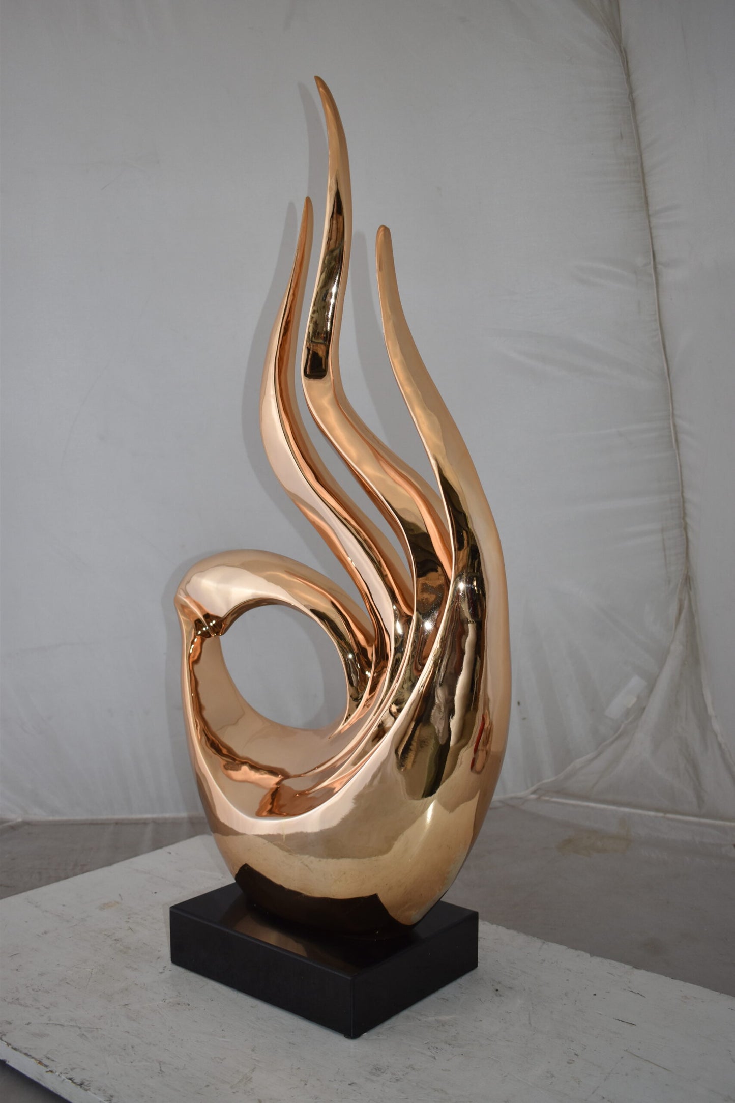 Eclectic Rose Gold Resin Statue  Size: 19" x 11" x 36"H