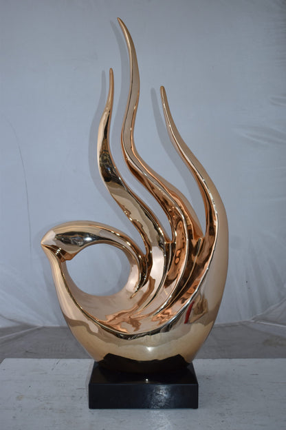 Eclectic Rose Gold Resin Statue  Size: 19" x 11" x 36"H
