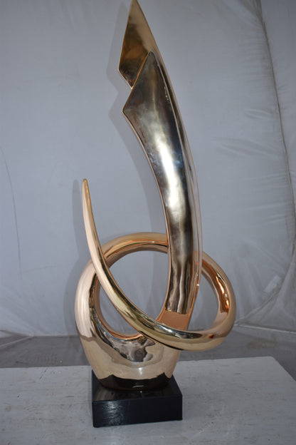 Unique Abstract Rose Gold Resin Statue Size: 11" x 15" x 37"H