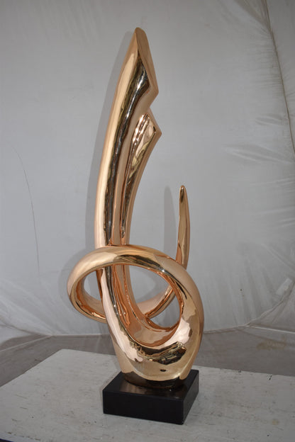 Unique Abstract Rose Gold Resin Statue Size: 11" x 15" x 37"H