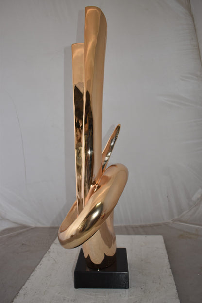 Unique Abstract Rose Gold Resin Statue Size: 11" x 15" x 37"H