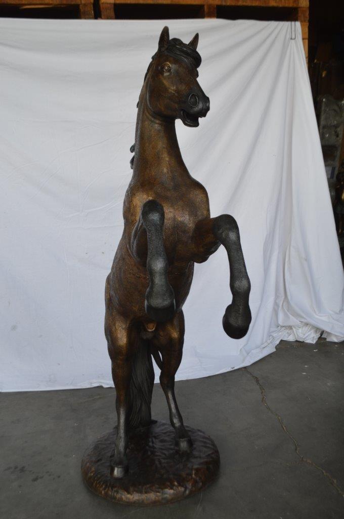 Beautiful stallion horse bronze statue -  Size: 47"L x 28"W x 74"H.