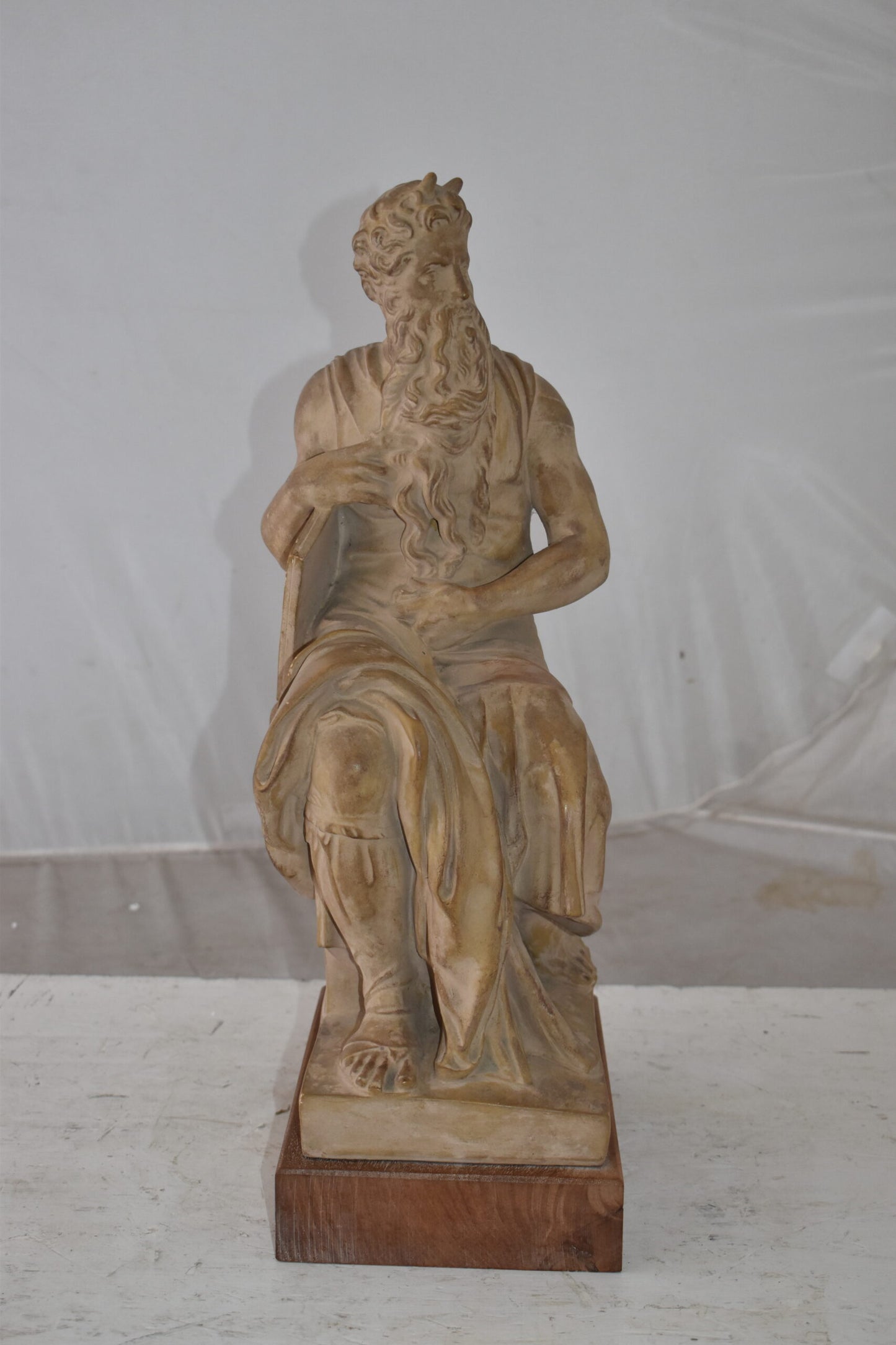 Replica of Michelangelo plaster cast Statue of Moses Size: 9" x 10" x 21"H