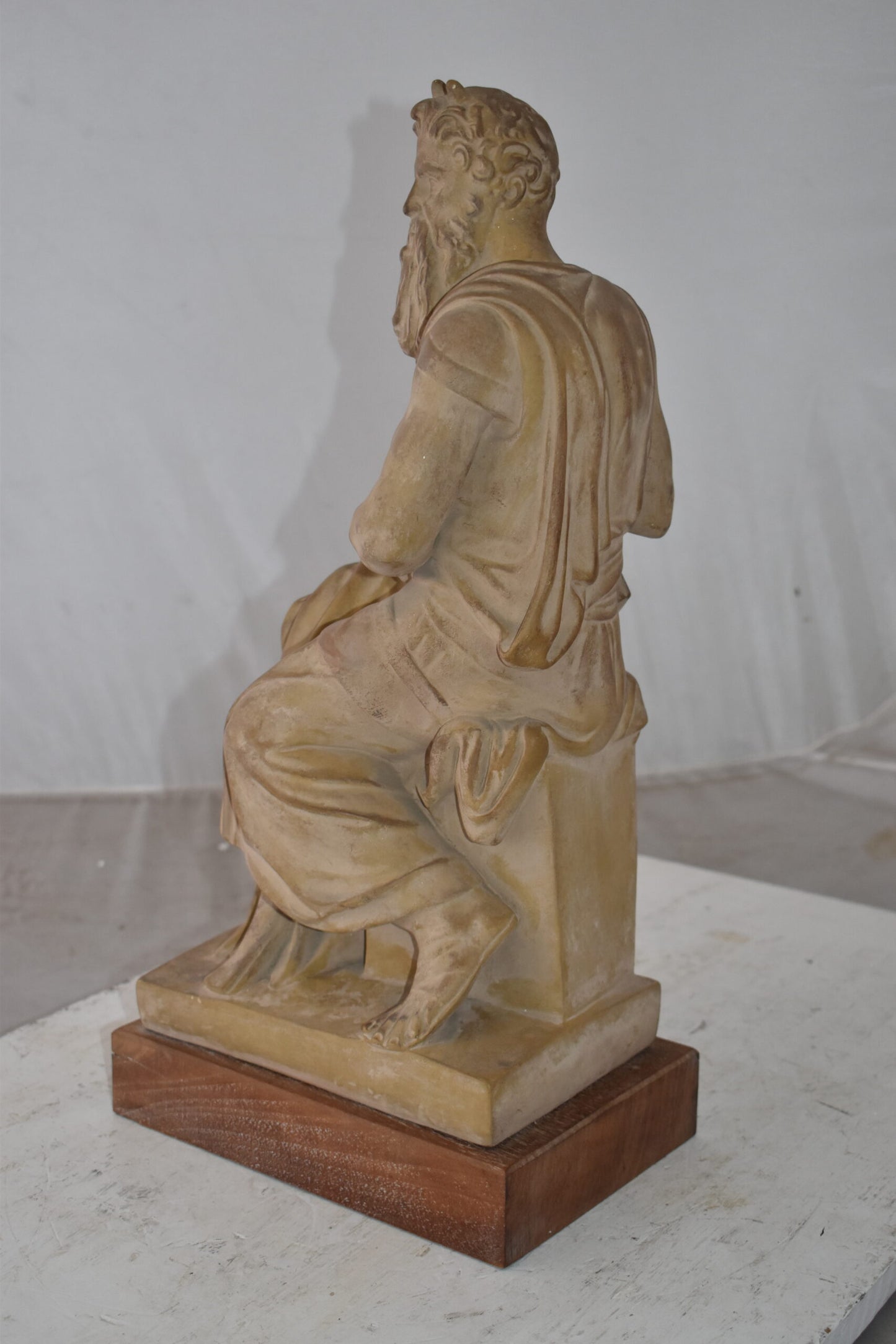 Replica of Michelangelo plaster cast Statue of Moses Size: 9" x 10" x 21"H