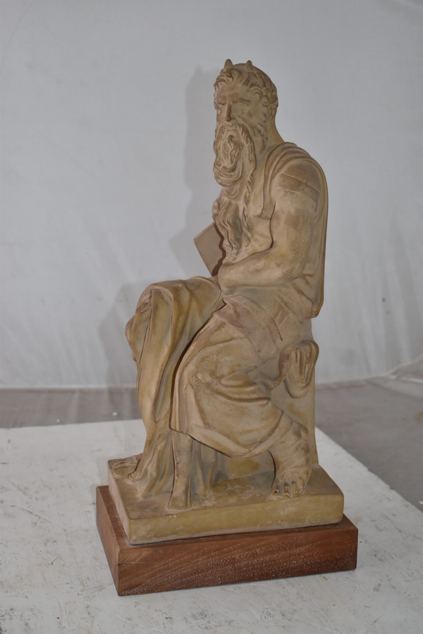 Replica of Michelangelo plaster cast Statue of Moses Size: 9" x 10" x 21"H