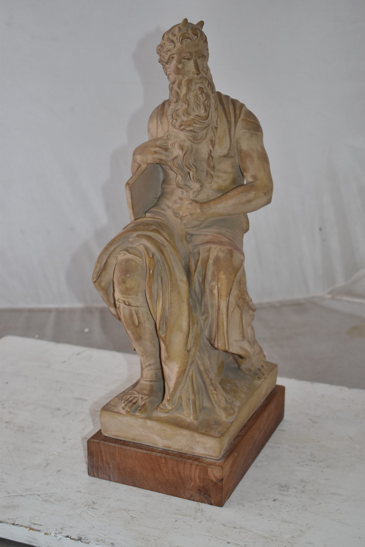 Replica of Michelangelo plaster cast Statue of Moses Size: 9" x 10" x 21"H