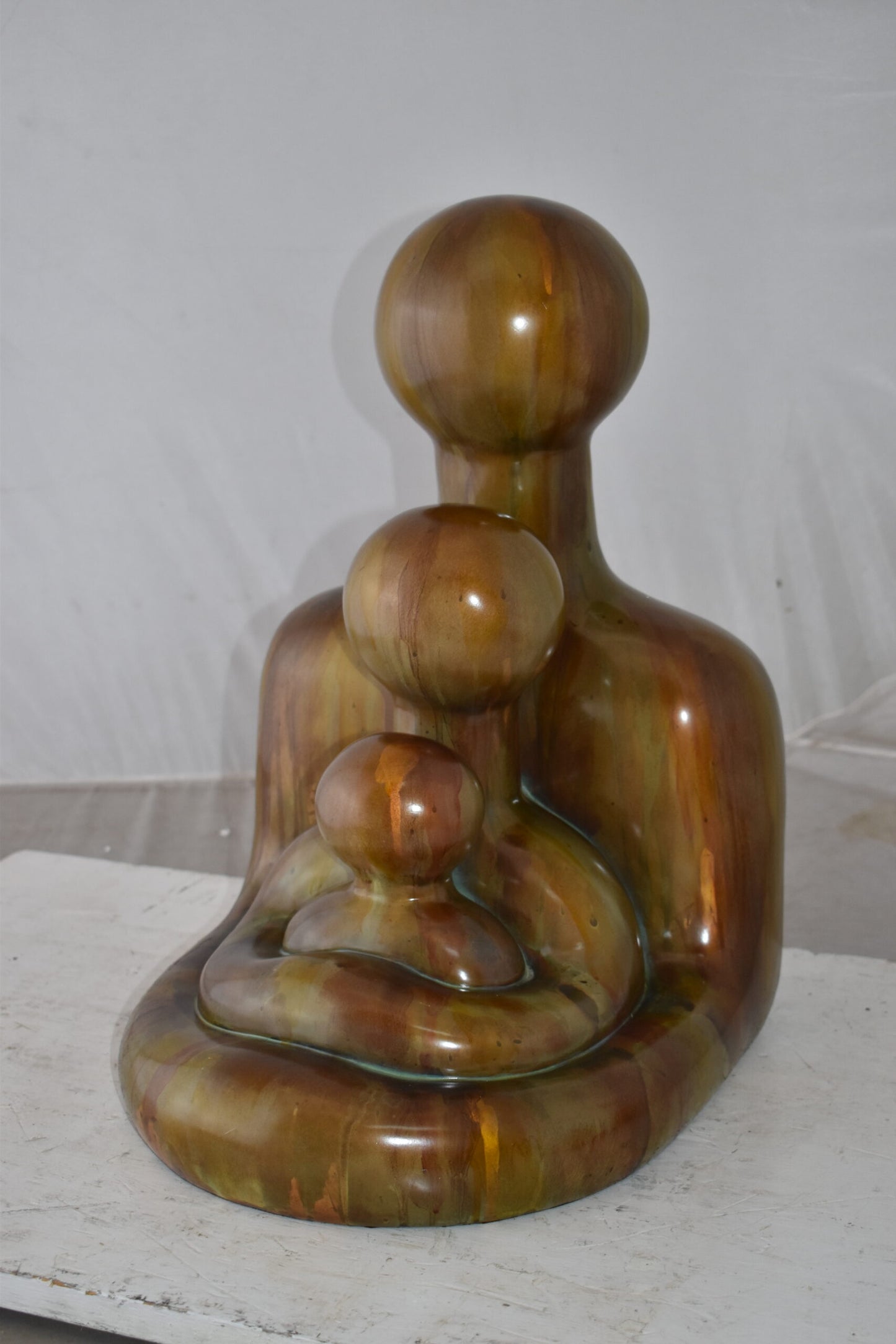 Contemporary Familial Embrace Resin Statue Size: 13" x 14" x 19"H