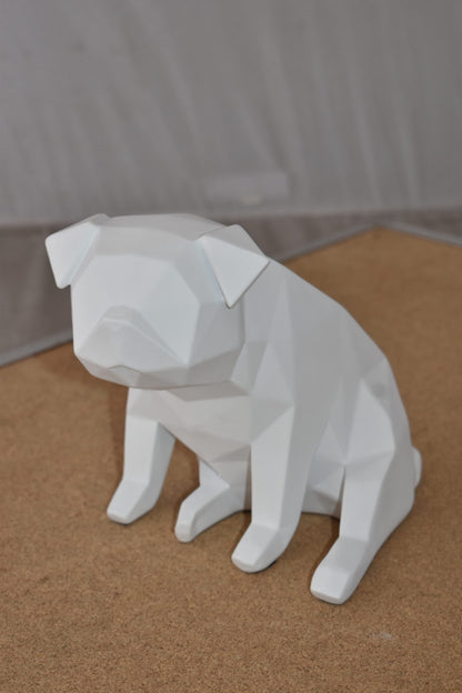 White Textiled Puppy Resin Statue Size: 9" x 6" x 7"H