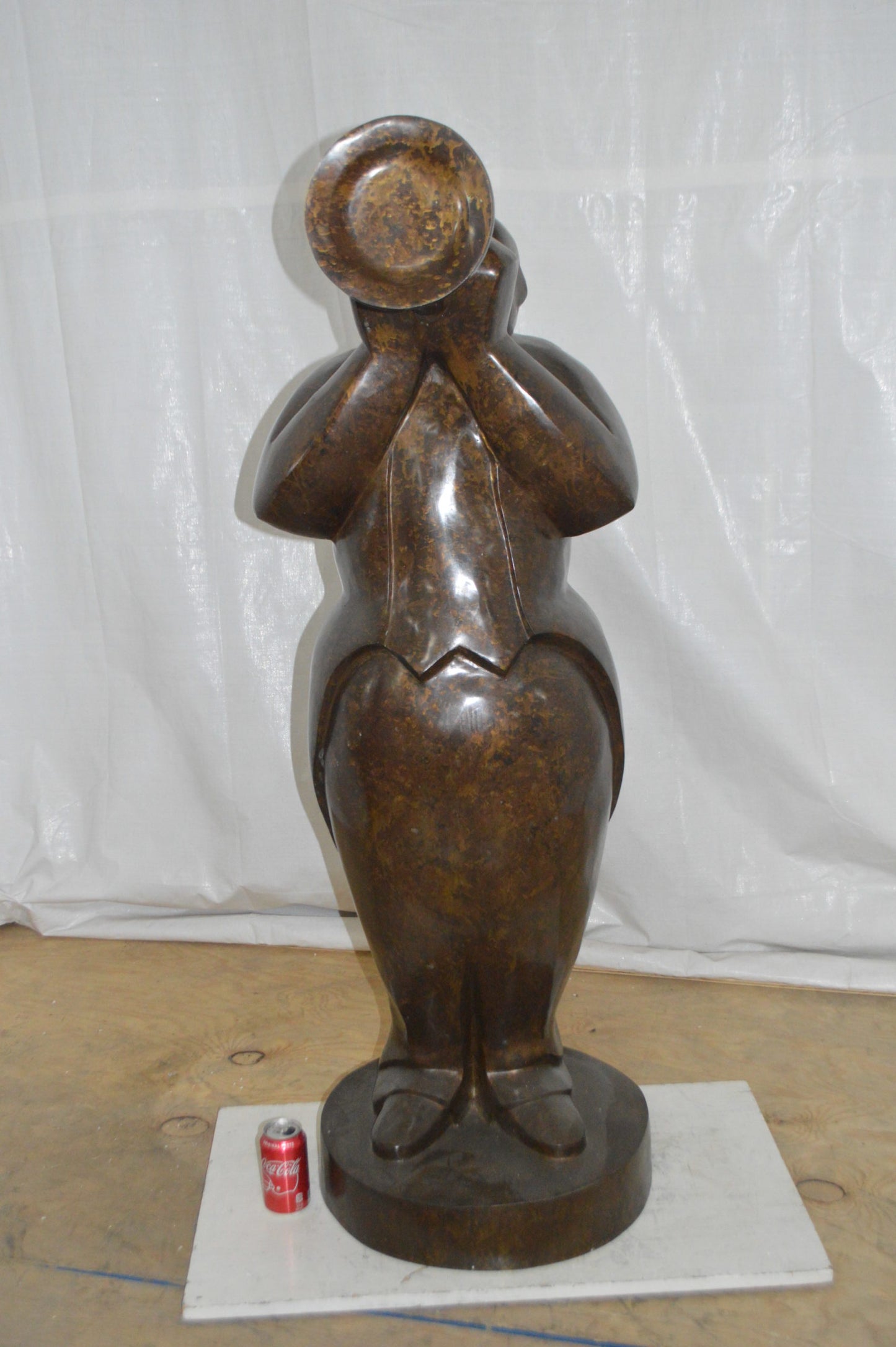 Musician playing the trumpet bronze statue -  Size: 24"L x 20"W x 56"H.