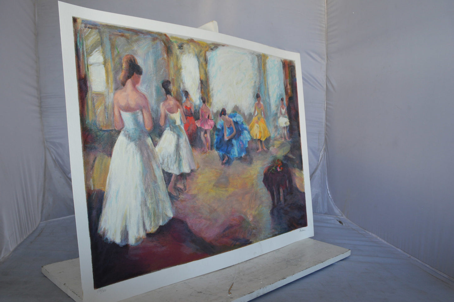 Dancing Lesson serigraph by Hedva Firenci -  Size: 33"L x 25"W