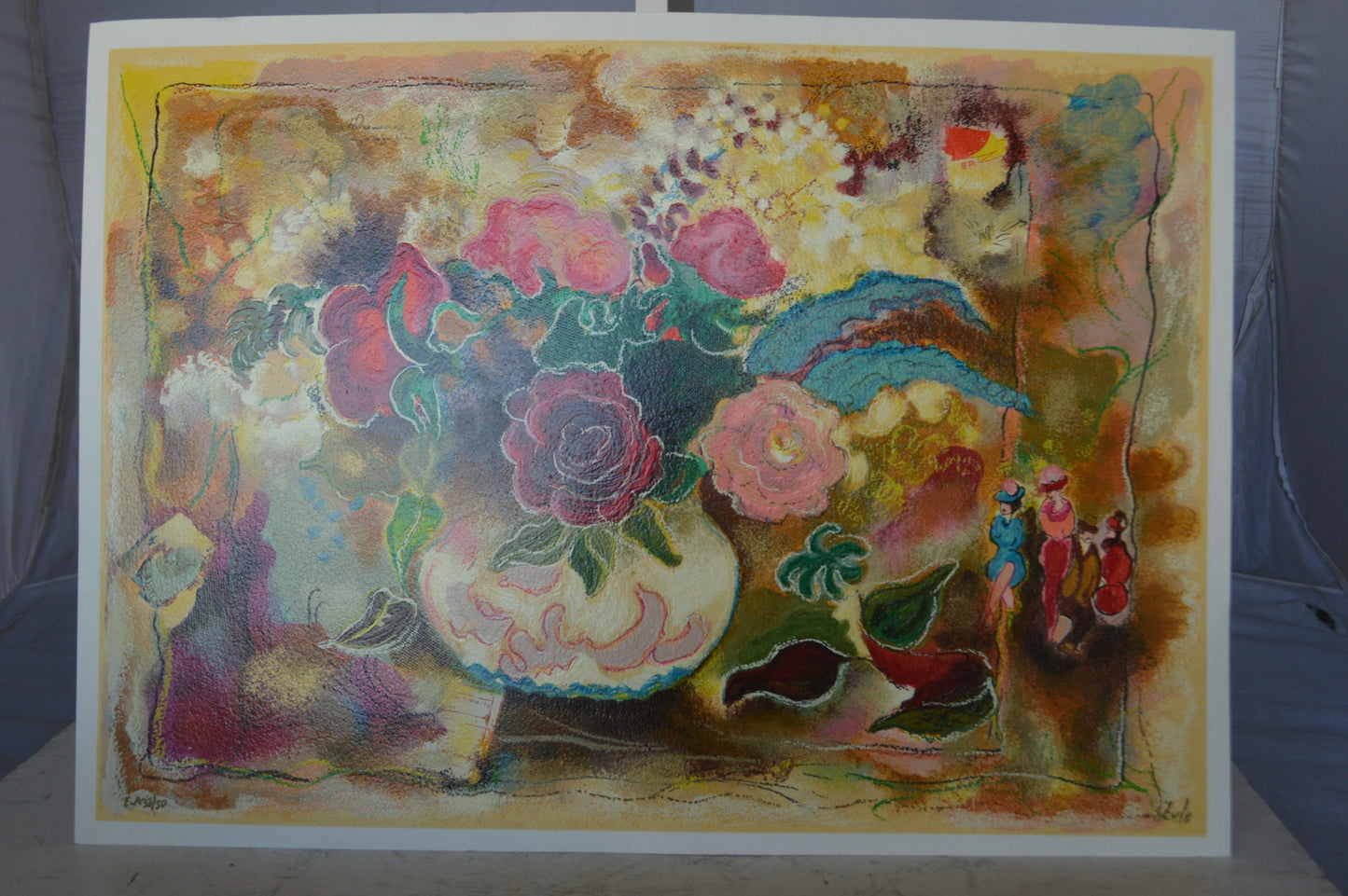 Sunday Afternoon serigraph by Zule -  Size: 26"L x 18"W