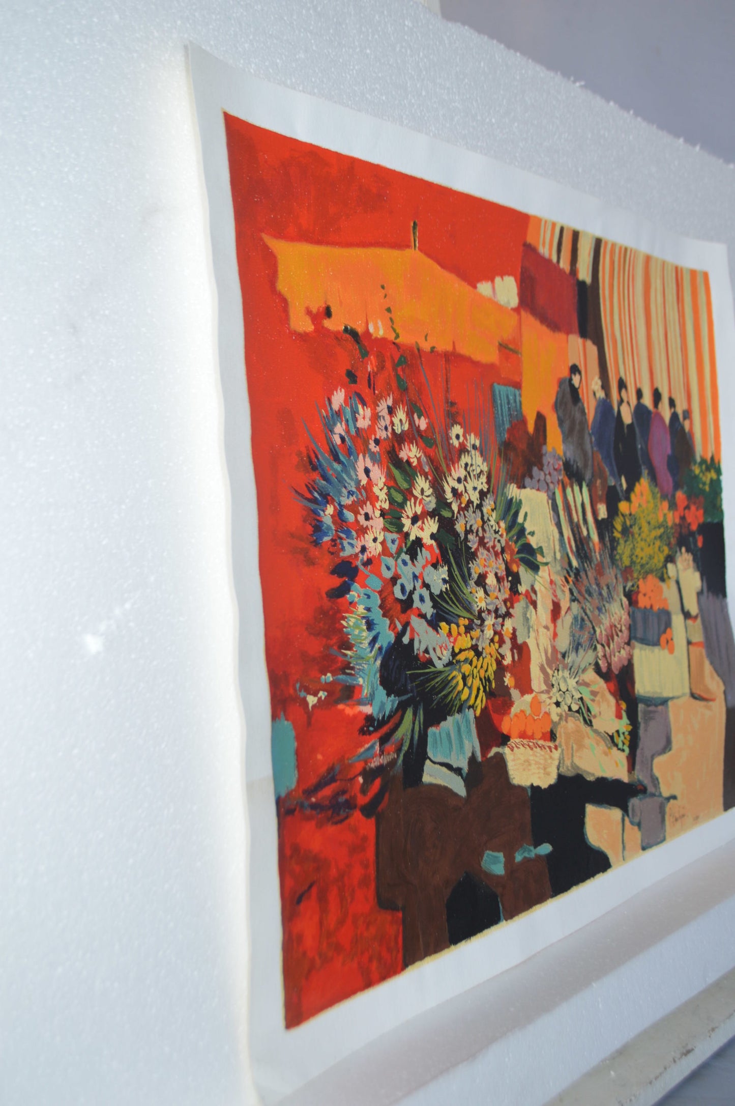 La Vie en Rouge Serigraph by Claude Fauchere -  Size: 25"L x 19"W