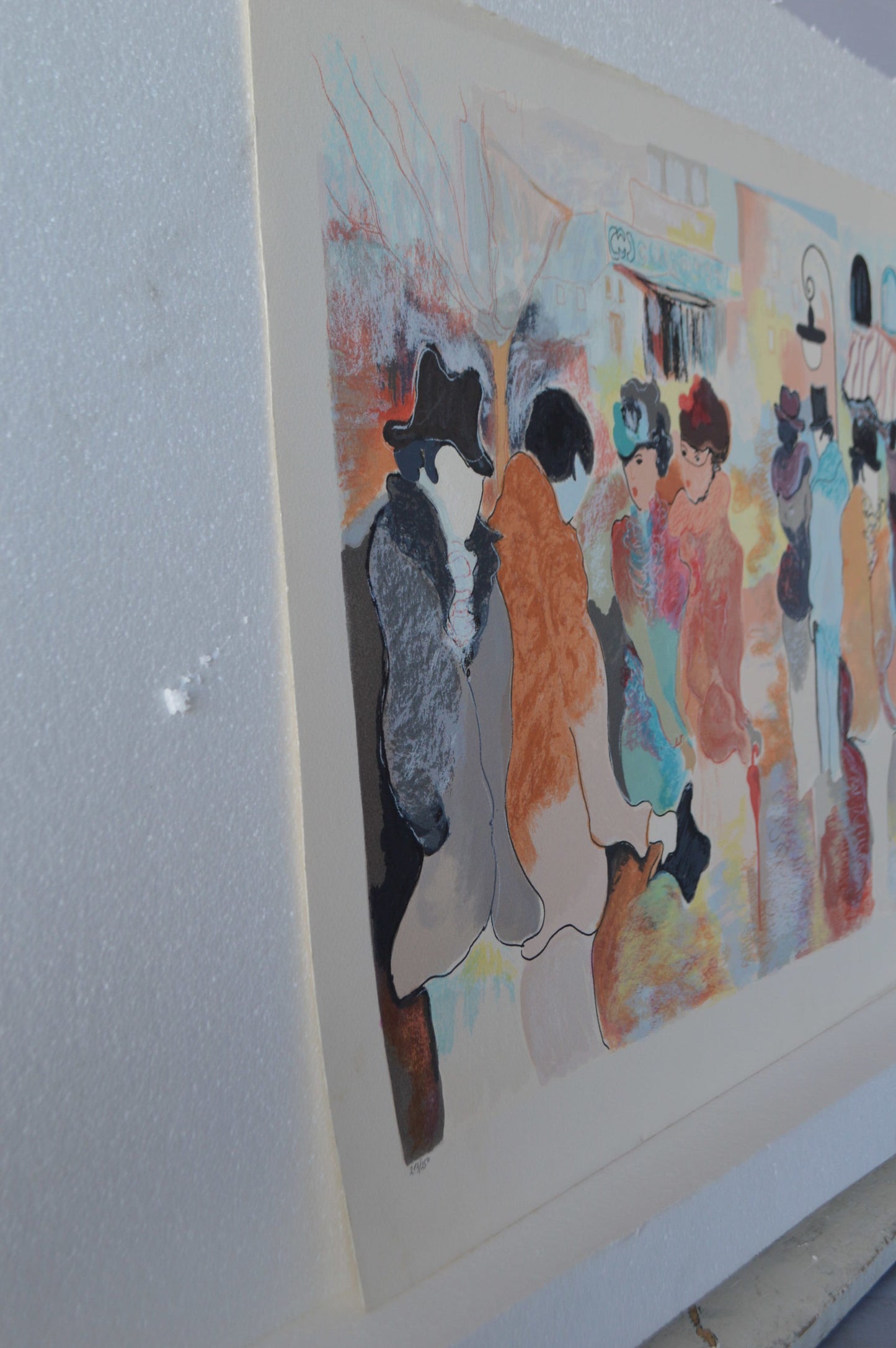 Evening Gathering Serigraph by Zule -  Size: 27"L x 19"W