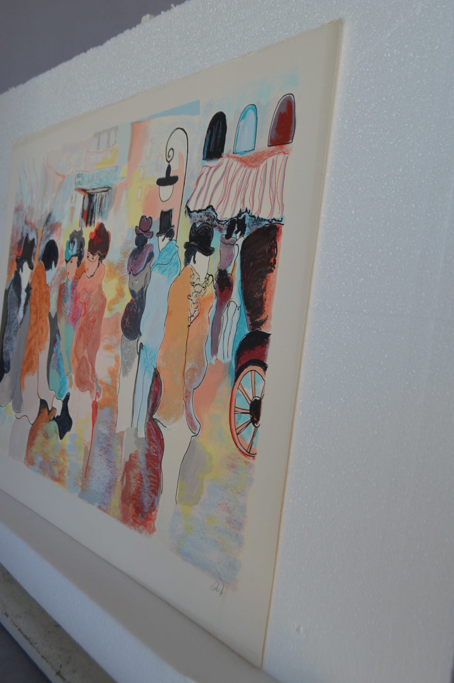 Evening Gathering Serigraph by Zule -  Size: 27"L x 19"W