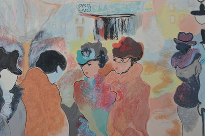 Evening Gathering Serigraph by Zule -  Size: 27"L x 19"W